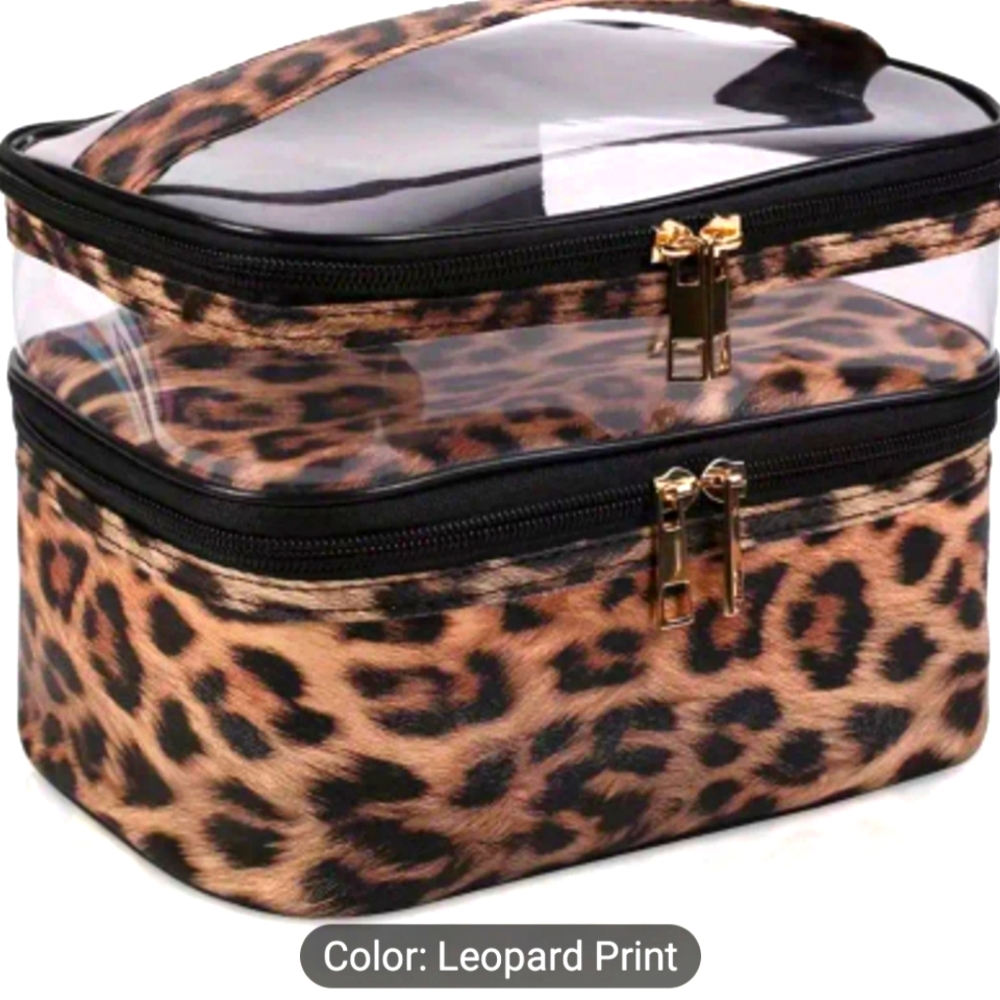 ***  (2/$20) A Beautiful Leopard Double Layer Cosmetic Bag 😍😍😍 ***